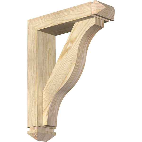 Ekena Millwork Funston Arts and Crafts Rough Sawn Bracket w/ Offset Brace, Douglas Fir, 4"W x 14"D x 18"H BKT0402X14X18FST03RDF - main